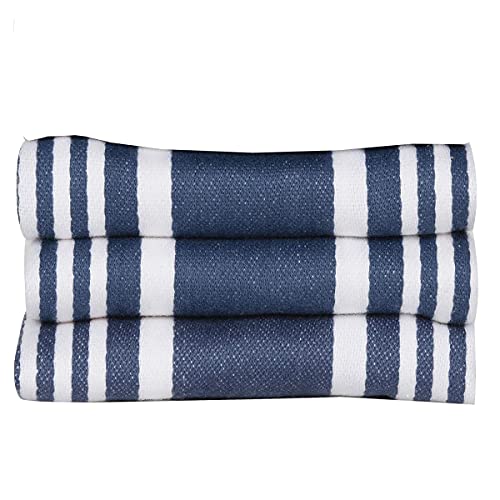 Urban Villa Kitchen Towels (20X30 Inches 3 Pack) Extra Large Premium Dish Towels For Kitchen Blue & White Dish Cloths Highly Absorbent 100% Cotton Kitchen Hand Towels With Hanging Loop Tea Towels #TOP3