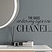 Vinyl Wall Art Decal Sticker Design “The Bags Under My Eyes are Chanel” - Funny Wall Art Fashion Decor Vinyl Sticker for Bedroom, Boutique, Office, Shop, Store (15” x 34”, Black)