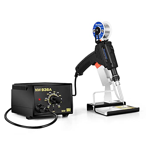 Soldering Gun Toolour Solder Gun Automatic 60W Soldering Iron Kit, Welding Guns with 200-500â„ƒ/392-950â„‰ Adjustable Temp 936A Station, Solder Gun Stand and Tin Wire for Electronic Repair Craft