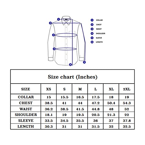 قميص توكسيدو للرجال من ريكسيود، قميص توكسيدو مرن باكمام طويلة وياقة مقطوعة واكمام طويلة واساور فرنسية، لون ابيض، مقاس M