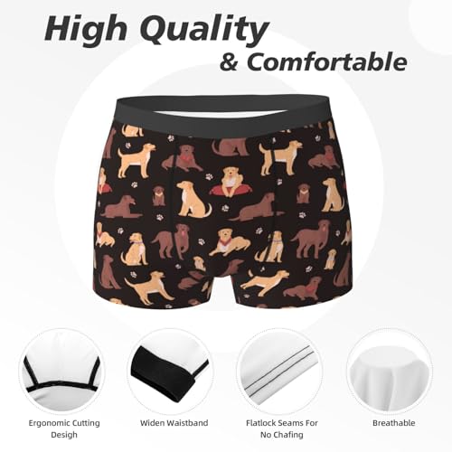 Chocolate Labrador Retriever Dog Mens Underwear Boxer Briefs - Comfy Soft Men's Boxer Briefs with Flex Waistband2
