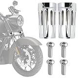 AC-MTORC Chrome Upper Fork Slider Covers Fork Boot Slider Protective Shells COW Bells for Harley Touring Street Glide Road Glide Electra Glide Road King Tour Tri Glide Ultra CVO 1984-2019