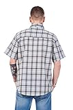 Apparel Mens Regular Big Size Shirts Checked Cotton Blend Casual Short Sleeve Blue M-5XL - Image 3