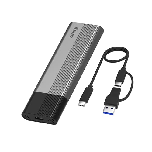 Image of Foxin N1 Express M2 /M.2 NVMe / SATA SSD Enclosure Case with USB 3.2, 10Gbps & PCIe NVMe Reader, Supports M /B&M Keys, 2230 /2242 /2260 /2280 SSDs, UASP Max 4TB Aluminium Case with Type-C & USB