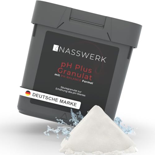 NASSWERK pH Plus Pool Granulat (1kg bis 10kg) | pH Heber Pool Schnelllöslich & Hocheffektiv | Organisches pH Plus Granulat zur pH-Wert Korrektur | Hocheffektiver pH wert Heber | pH+ für Whirlpool