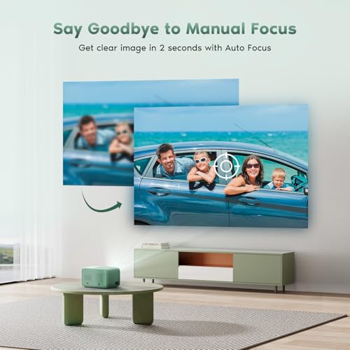Image of 【Auto Focus】4K Projector with WiFi and Bluetooth, TMY Portable Projector with Zoom Function, Movie Projector for Phone /TV Stick /HDMI /USB /Laptop /DVD /PS5, Mini Projector for Bedroom or Outdoor