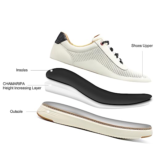 Image of CHAMARIPA Men's Height Increase Shoes - Mesh Lace up Light-Weight Breathable Height Increase Walking Shoes - 2.36 Inches Taller