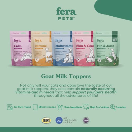 Fera Pets - Hip And Joint Supplement Dogs And Cats - Goats Milk For Dogs - Goat Milk For Cats - Dog Meal Topper - Supports Joint Health - Dog Food Topper With Glucosamine For Dogs - Powder - 60 Servings #TOP6
