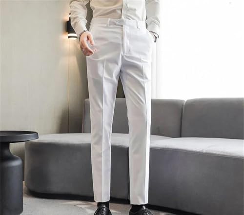 Men Slim Fit Dress Pants Straight Business Casual Trousers Formal Office Wedding Party Daily Workwear3