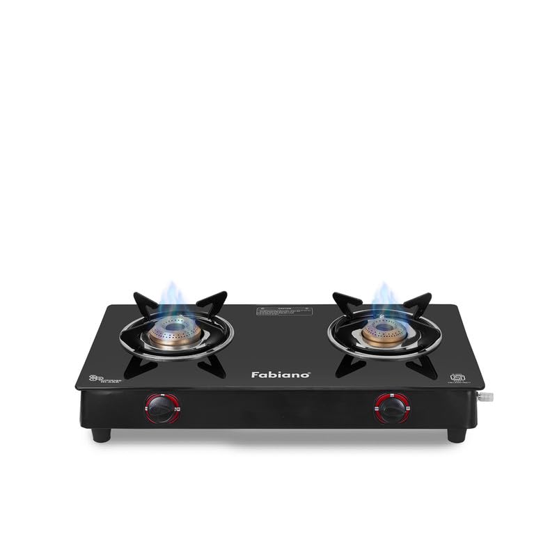 Fabiano Gas Stove 2 Burners Glass Top | Auto Ignition | ISI Approved | Stainless Steel Body with Iron Cast Pan Support | LPG & PNG Compatible | 2-Year Warranty-image-33