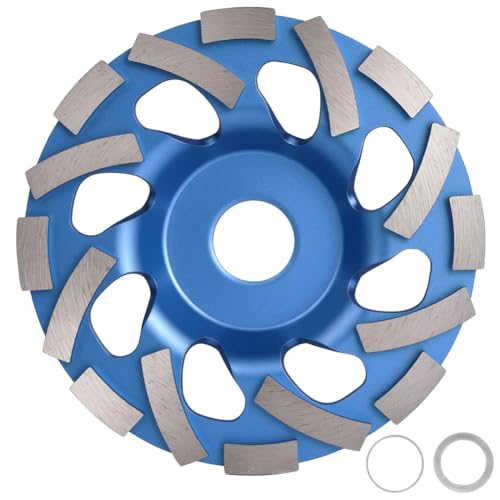 Adiwo 125 x 22.23 mm Disque Meule Diamant, Meule Boisseau Diamantée, Double Rangée Disque Abrasif Diamanté, Disques Diamant Meuler pour Béton, Marbre,...