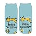 Produktbild SALUCIA Unisex Socks Weihnachten Cartoon Mistel 3D Druck Socken Lustige Knöchel Füßlinge Kurze Socken für Damen und Herren
