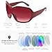 TYA Oversized Trendy Wrap Around Sunglasses for Women Men - Cool Concert shades 2000s Retro Round Big Shield Glasses (Red)
