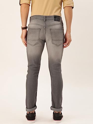 Image of The Indian Garage Co Men Slim Fit Solid Mid-Rise Jeans