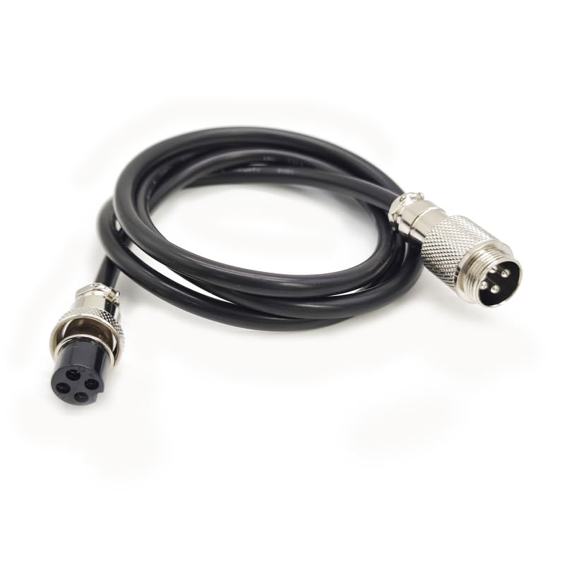 BOUUNCIY 9.84 ft GX16 4 Pin Male to Female Head Aviation Cordset, GX16 4Pins Female to Male Connector Electrical Cable Panel Mount Circular Metal