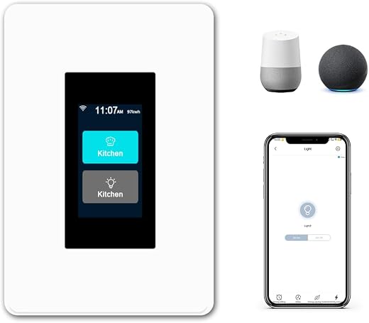 LANBON Tuya LCD Smart Motion Sensor Light Switch, 1/2 Gang Single Pole Smart Switches, 2.4GHz Wi-Fi Light Switch Compatibl...