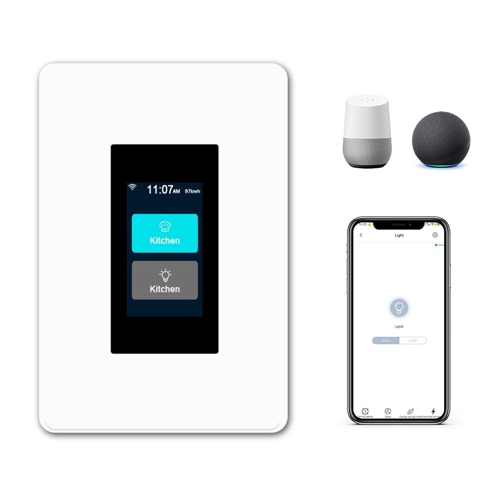 LANBON Tuya LCD Smart Motion Sensor Light Switch, 1/2 Gang Single Pole Smart Switches, 2.4GHz Wi-Fi Light Switch Compatibl...