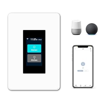 LANBON L9 2in1 LCD Smart Light Switch See What You Control at a Glance, Motion-Activated Screen & Smart Auto Light, For US Multi-Gang Wall Boxes, Alexa & Google Home, Neutral Wire Required,L9-HS2-TY
