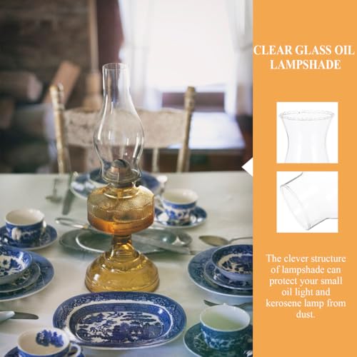 Image of Glass Kerosene Lamp .08In X 3.14In Windproof Oil Lamp Cover Retro Style Replacement Lampshade for Decorative Lighting and Diy Oil Lamps