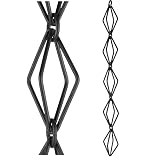 U-nitt 8-1/2 feet Aluminum Rain Chain, Black Powder Coated, Alternative Downspout for Gutter, Functi