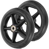 UKCOCO Wheelchair Front Wheel Replacement: 2 pcs 6 inch Hard Rubber Front Wheelchair Wheels for Spare