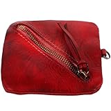 GALPADA Monedero Pequeño de Piel Cremallera para Mujer, Bolso Compacto para Viajes y Compras, Almacenamiento Seguro, Color Vino Tinto