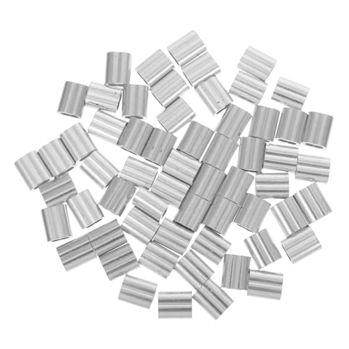 JECOMPRIS 60 Piezas De Cable De Acero Clip De Aluminio Prensado Bucle De Engarce Casquillo De Cable Manguitos De Engarce Casquillos De Cable De Acero Manguitos De Engarce De Cable De
