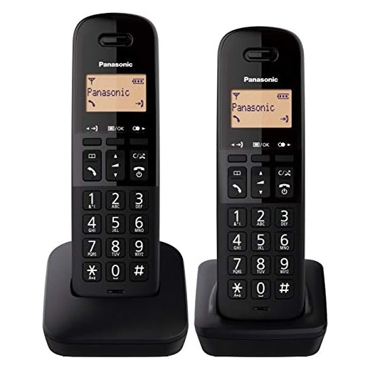 Panasonic KX-TGB612 - Teléfono Fijo inalámbrico dúo, Bloqueo de Llamadas, 18 Horas de conversación, 200 Horas en Espera, Agenda 50 contactos, Resistencia a caídas, Color Negro