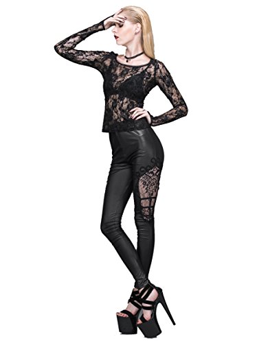 Leggings negros para mujer Devil Fashion en talla L con ajuste estilizado