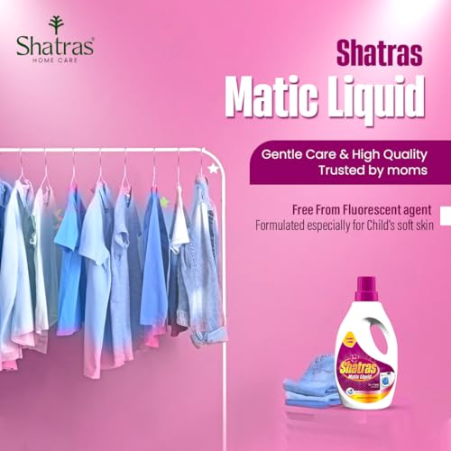 Image of SHATRAS Matic Top Load Liquid Detergent | Stian Remover | 99.9% Germ Protection | Bio Stain Power & Ultra Color Care (Pink 9)
