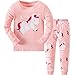 Produktbild Qzrnly Mädchen Schlafanzug Giraffe Baumwolle Kinder Langarm Pyjama 98 104 110 116 122 128 134 140 146,Unicorn,8-9 Jahre