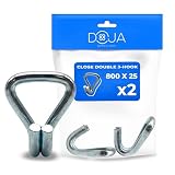 Doppio Gancio a J Resistente DOJA Barcelona - Pack 2-800x25mm - Gancio Chiuso per Trincaje, Ganci a Cricchetto Facile da Usare, Stabilità, Resistenza alla Corrosione, per Cinghie di Fissaggio
