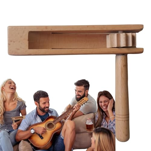 Sonajero giratorio de madera – Sonajero giratorio de juguete Mexicanas | Fabricante de ruido de trinquete de madera, equipo de instrumentos musicales cuidadosamente pulido para deportes, reuniones