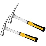 KEILEOHO 2 Pack 32 oz Brick Hammer 11.2 Inch Flat head Rock Pick Hammer, All Steel Geologist Hammer, Bricklayer's/Mason's Hammer with Shock Reduction Grip for Mining, Geological Prospecting