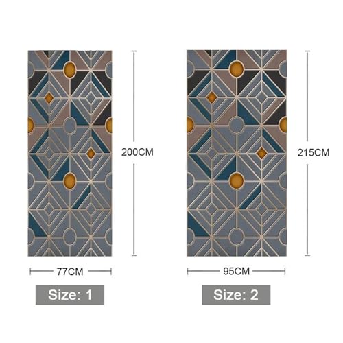Sticker de porte gris géométrique 3D en PVC étanche 95x215cm - 7