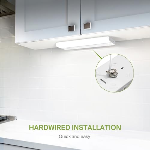 Image of ASD LED Under Cabinet Lighting Hardwired, 18 Inch 10W 2700K-5000K Selectable, 807LM, CRI90+, Direct Wire Linkable Under Counter Lights for Kitchen, Dimmable Under Cabinet Lights, White, UL, 20 Pack