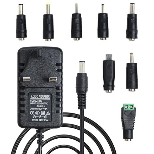 12V Charger for Kids Electric Ride On Car - 12V Charger Adapter for Electric Ride on Toys SUV Motorcycle ATV Racing Cars Battery Supply Power Adapter with 8 Connector Tips 5.5mm*2.5mm
