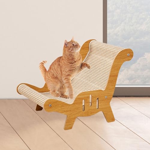 Silla para gatos de interior con rascador de sisal para proteger sofás 8
