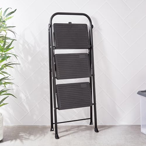 Image of Home Centre SS24-3 Step Steel Ladder - 66 CM X 38.5 CM X 87.5 CM - WK6207-3