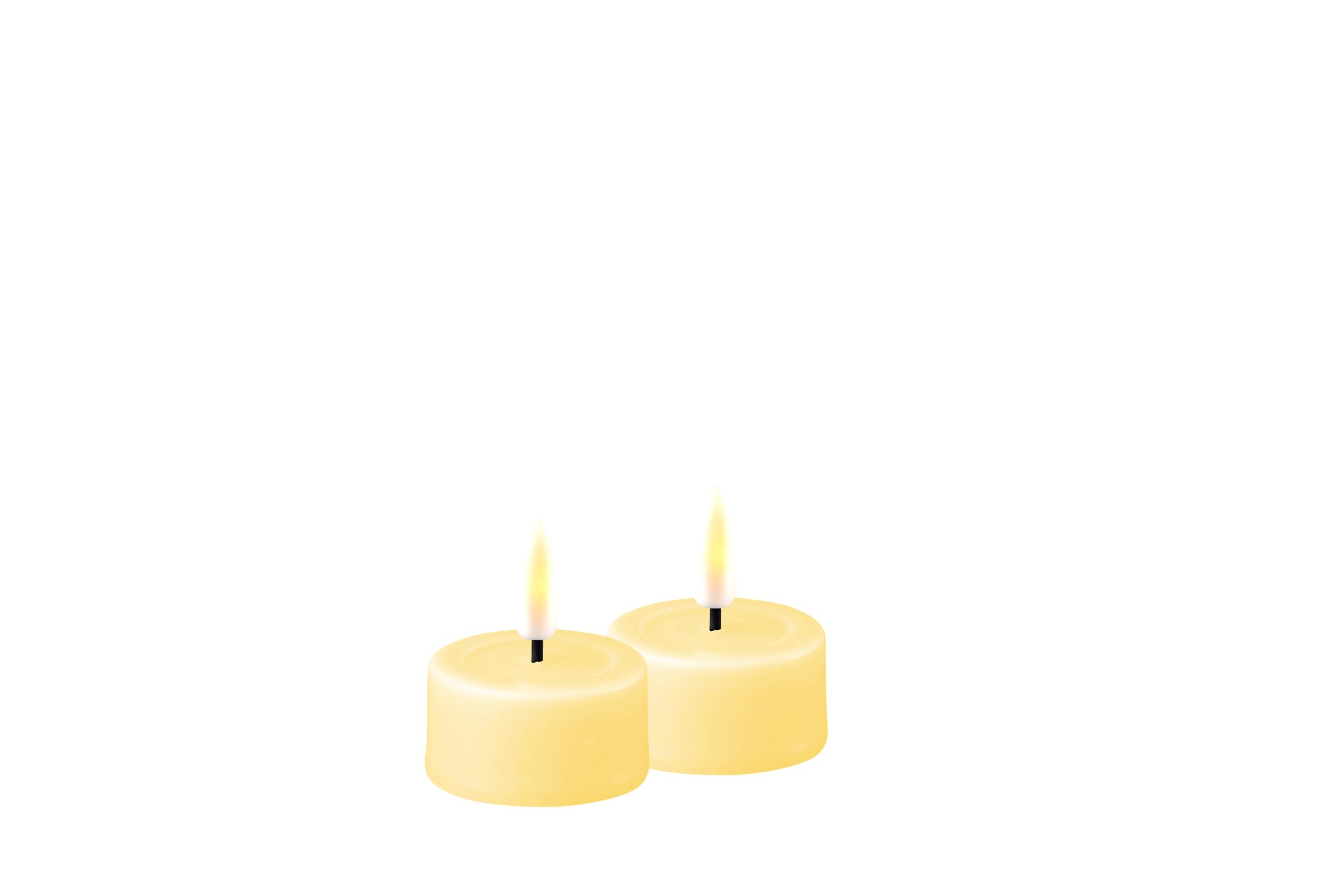 Deluxe Homeart Indoor Flameless LED Tealight Set - with Real Flame™ Technology - Battery Powered Candle (Light Yellow) — image 1