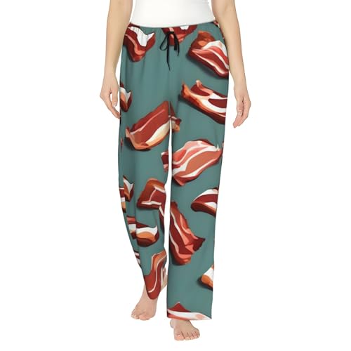 Pantalon de pyjama léger femme EdWal à motif bacon taille S-3XL