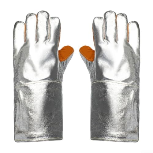 Guantes para soldadura de papel de aluminio y cuero con aislamiento 2