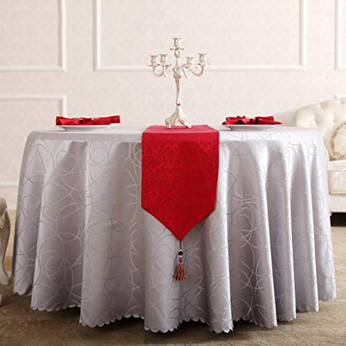 Nappe de table ronde bleu-grise anti-plis pour salle de réunion d'hôtel