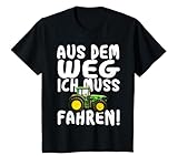 Aus dem Weg ich muss Traktor, Schlepper fahren T-Shirt, witzige Idee für Jungs zum Geburtstag, Schule oder in den Kindergarten. Tolles Trecker, Trekker Shirt. Landwirtschafts Shirts. Bauernhof.