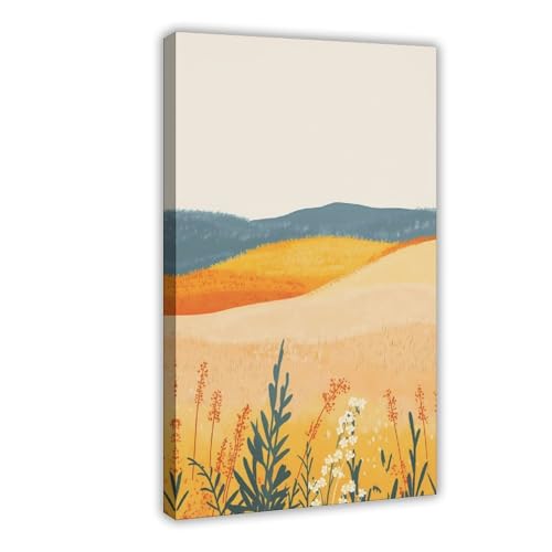 Poster sur toile Goldenrod Field décoration murale anti-reflet pour grand salon
