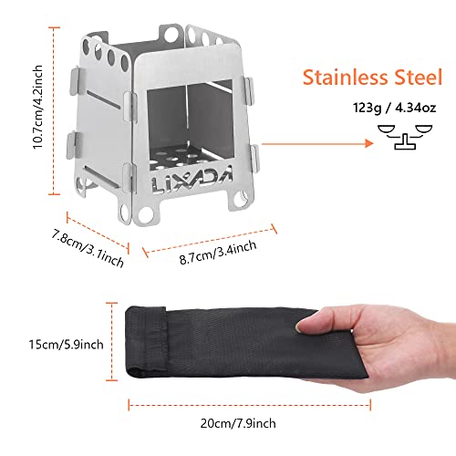 Lixada Camping Stove Wood Burning Stoves Portable Backpacking Stove Stainless Steel Alcohol Stove For Outdoor Camping Hiking Backpacking Picnic Bbq #TOP3