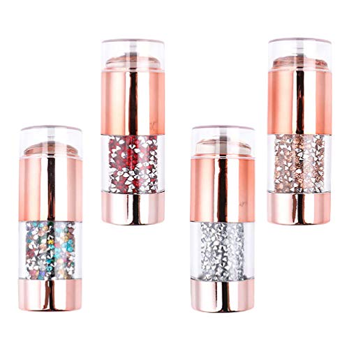 FRCOLOR 4Pcs Nail Art Stamper Bunte Strass Nail Stamper Kopf Gelee Klar Nagel Stamper Maniküre Nail Art Tool Zubehör – Bild 5