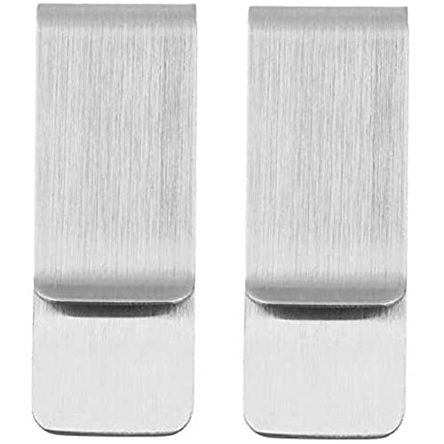 YDoLimmer Geldklammern Set Edelstahl Geldscheinklammer Silber Geldclip Geld Klammer für Geldscheine Quittung Note Kreditkarte 52x20mm (2 Stück) Cover