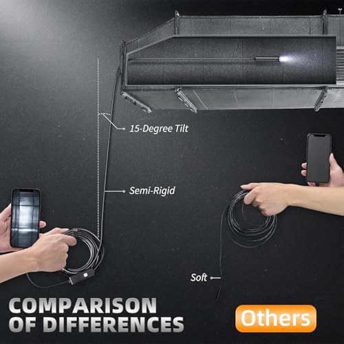 Image of Endoscope Camera boroscope Snake Flexible IP67 Waterproof Camera 3 in 1 Type C USB, V Type Port & 6 led Light with 2 mtr Length Cable for Android pc and Note Book (App USB Camera)