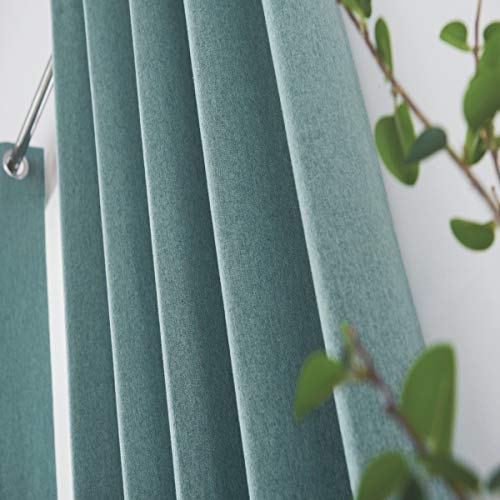 COASTLINE Luna brushed blackout eyelet curtains Duckegg Teal thermal insulated window treatment 2 panels blinds floor curtains for bedroom,Livingroom,Kids nursery room Width 90" x Drop 90" - Image 4